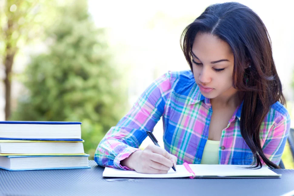 a person reading on table 